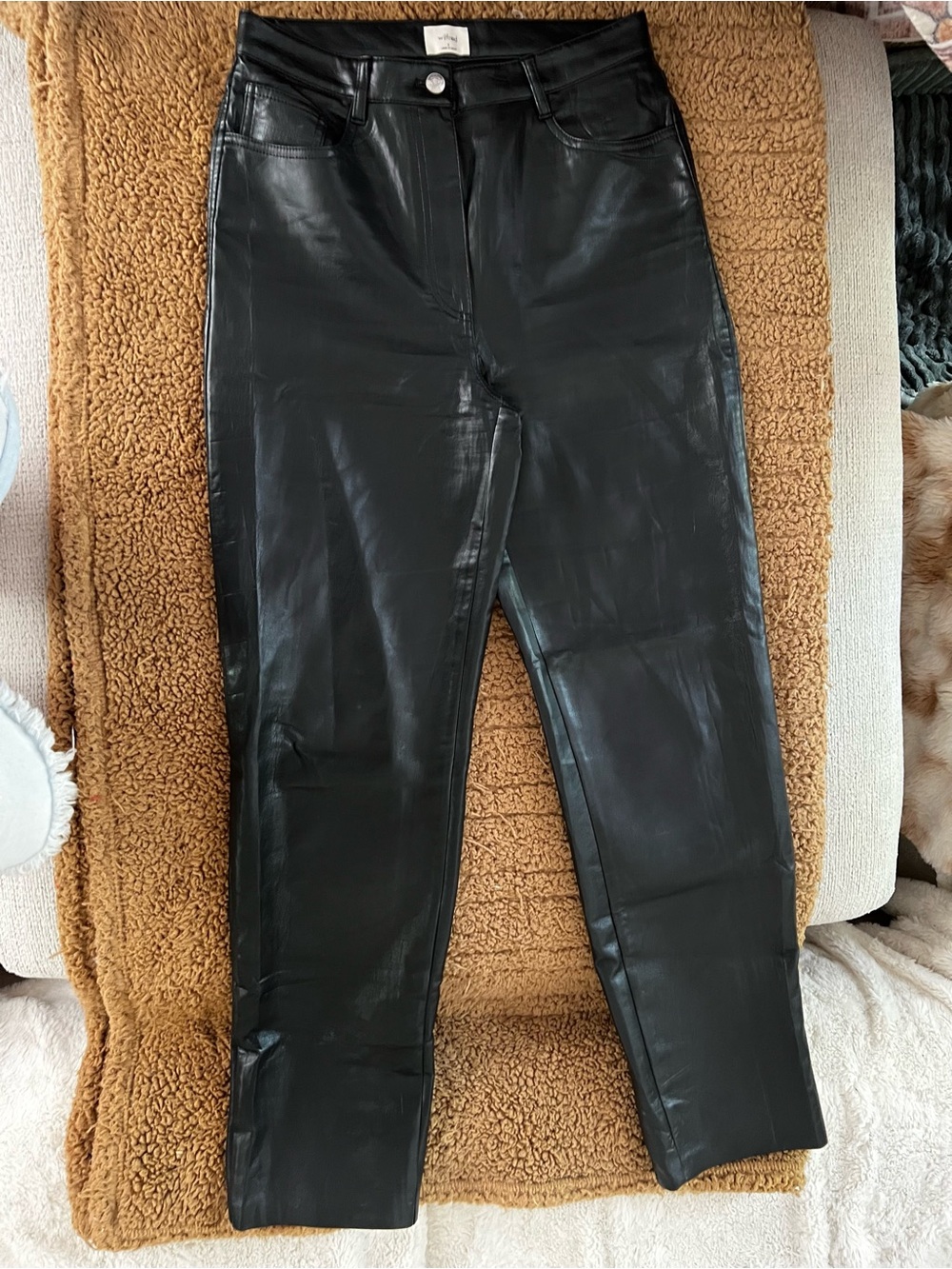 Wilfred Black Faux Leather Trousers